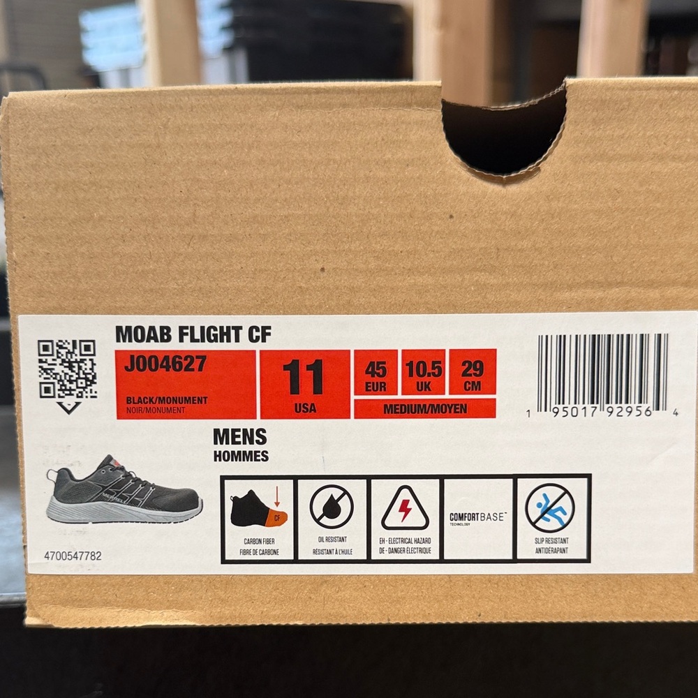 Merrell Moab Flight CF Men's Shoes - Black and Gray size 11 safety shoes